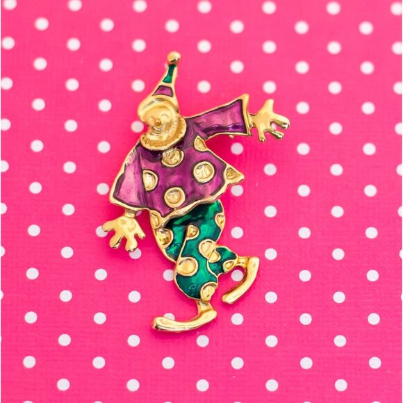 Vintage Groovy Clown Brooch - P8 - Picture 1 of 2